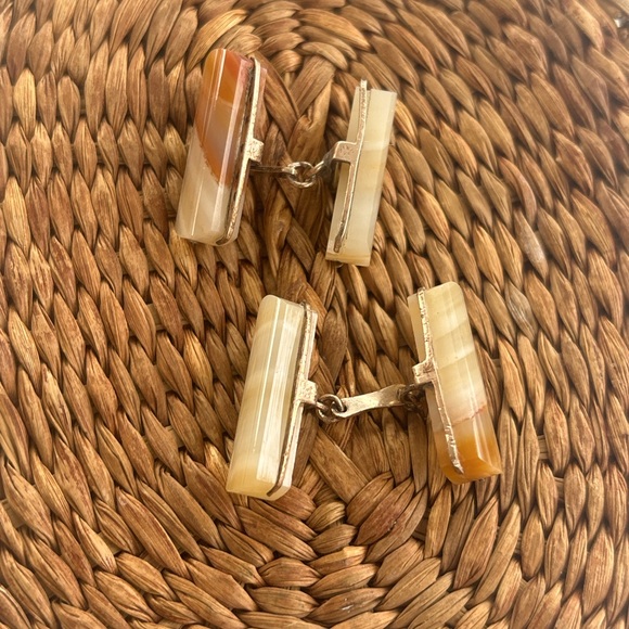 Vintage gold Cufflinks with annex - Picture 1 of 3